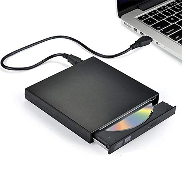 Blingco External CD DVD Drive, USB 2.0 Slim Protable External CD-RW Drive DVD-RW Burner Writer Player for Laptop Notebook PC Desktop Computer, Black