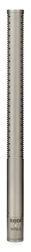 RØDE NTG3 Satin-Nickel Precision Supercardioid RF-Bias Condenser Shotgun Microphone for Location Recording, Foley and Voice Overs - NTG3