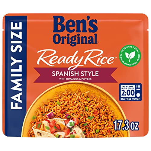 BEN'S ORIGINAL READY RICE Spanish Style Flavored Rice, Family Size, Easy Dinner Side, 17.3 OZ Pouch (Pack of 6) - Spanish Style - 1.08 Pound (Pack of 6)