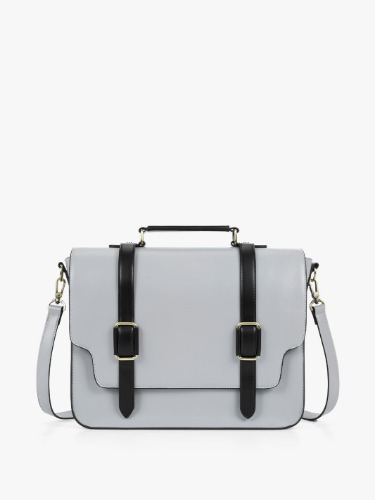 Charlie Unisex Vintage Vegan Briefcase | Grey