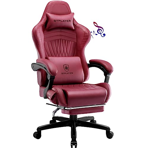 GTPLAYER pro-wr Gaming Chair, Winered - Winered - Leather
