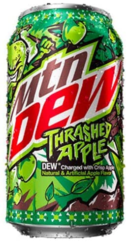 NEW MTN DEW Thrashed Apple 12 fl oz can, 12 count - Apple 12 Fl Oz (Pack of 12)