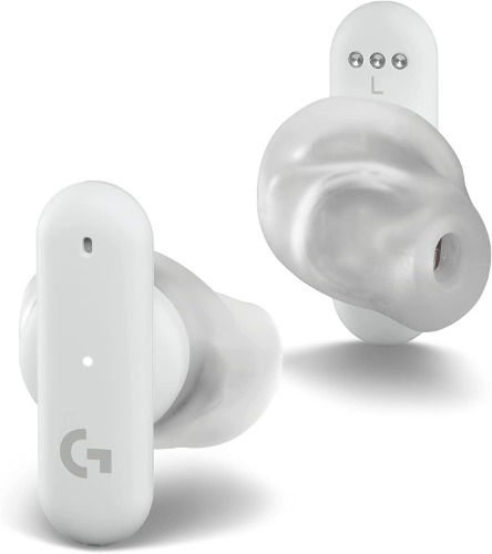 Logitech G FITS True Wireless Gaming Earbuds, Custom Molded Fit, Lightspeed + Bluetooth, Four Beamforming Microphones, PC, Mac, PS5, PS4, Mobile, Nintendo Switch - White - White