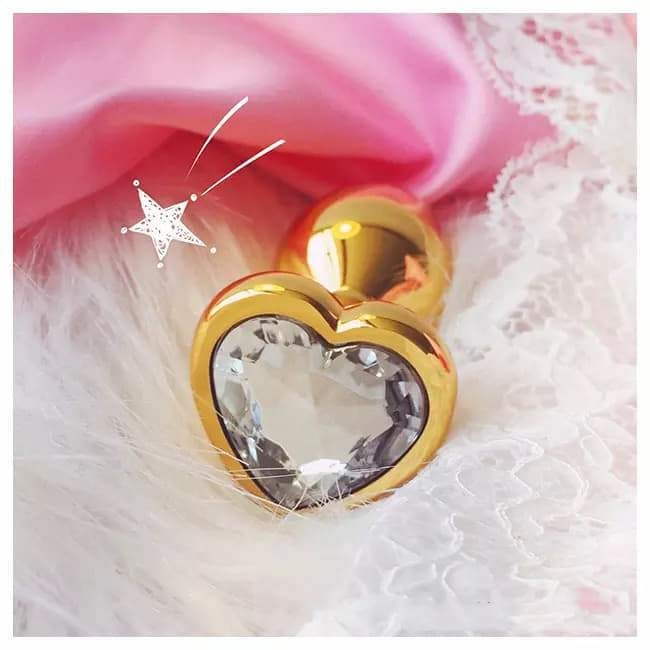 Golden Heart Plugs - Diamond