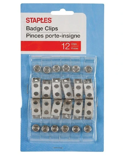 Staples ID Badge Clips - 12 Pack