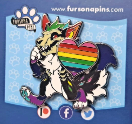 Fursona Pins  - Spectre - Gilbert Baker Flag Pal  
