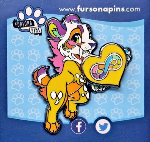 Fursona Pins  - Sasha - Autism Flag Pal  