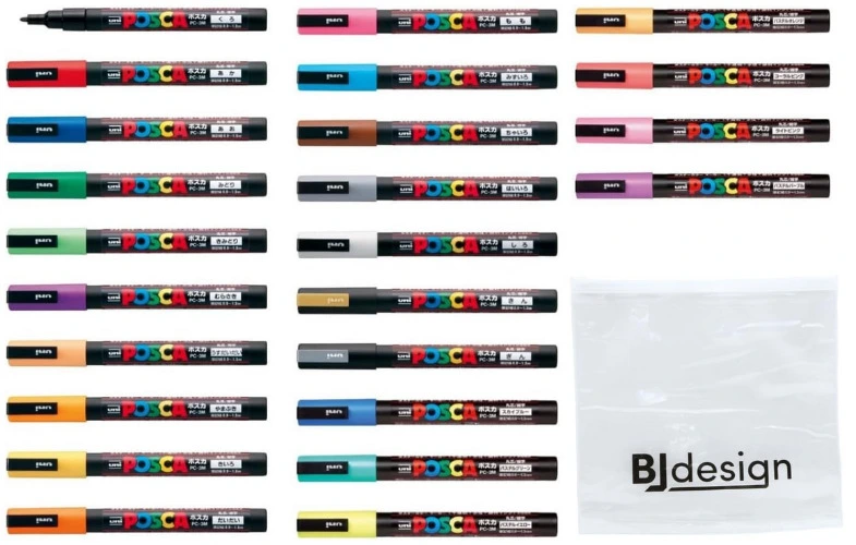 Posca Paint Marker Pen (PC-5M) 29 Colors Full Set with Original pouch Japan Import - 1 count (Pack of 29)