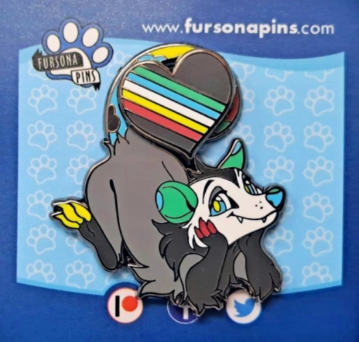 Fursona Pins  - Oliver - Disability Flag Pal  