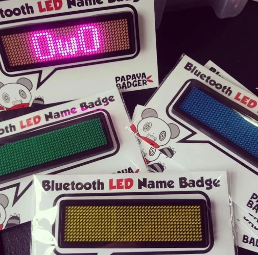 LED Name Badge | Papaya Badger