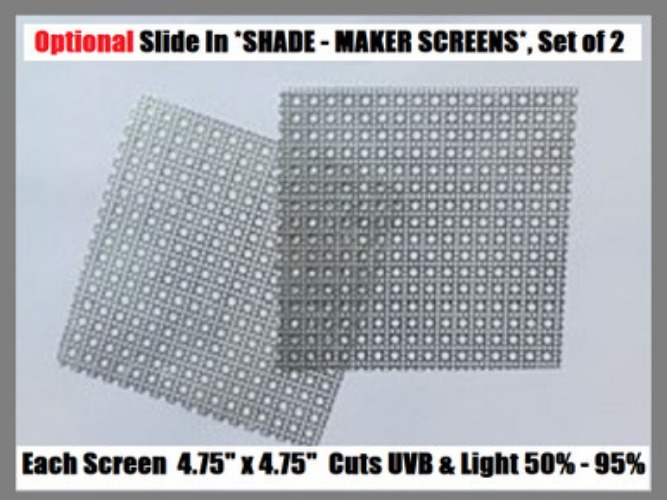 UV Master / Goode's Reptile ** SHADE-MAKER™** Slide in Panels for our 3 bulb T5 Fixtures.  SET OF  2  Insert Panels, each one  4.75" long 