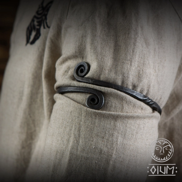 Forged Arm Ring, Bracelet, Medieval torc, Iron Bangle, Ancient Jewelry, Viking Oath Ring, LARP, Reenactment, Bangle Ethnic, Middle Age