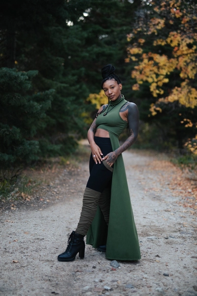 Druidess Duster Crop Top ~ Elven Forest, Festival clothing