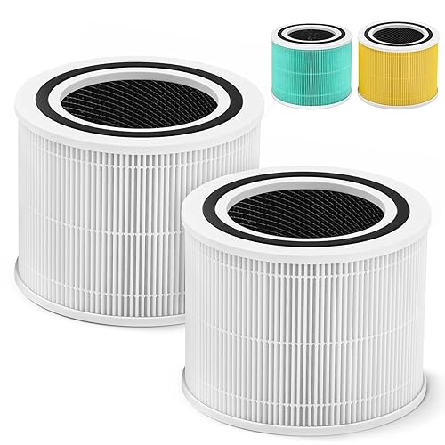 Core 300 Replacement Filter for LEVOIT Core300-P Core 300 Core 300s Air Purifier, Core 300-RF, 3-in-1 H13 True HEPA, Activated Carbon System, White, 2 Pack - Basic Filter