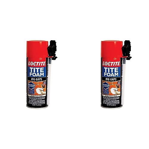 Loctite Tite Foam Big Gaps Spray Foam Sealant, Polyurethane Expanding Foam Insulation - 12 fl oz Can, Pack of 2 - 1 Count (Pack of 2)