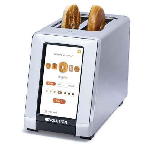 Revolution R180S Connect 2-Slice Touchscreen Toaster – Connected Toaster w/Patented InstaGLO 2.0 Technology & Toastie Press Mode – Toast Bread, Bagels, Waffles, Muffins, Tortillas – Stainless Steel - 2nd Gen Stainless Steel