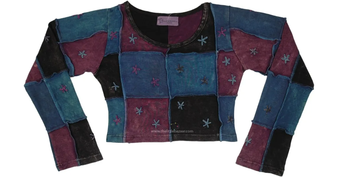 Royal Duchess Long Sleeve Hippie Crop Top