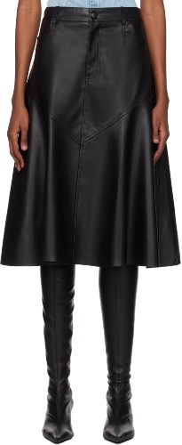 Black Proenza Schouler Faux-Leather Midi Skirt