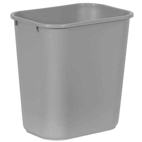 Rubbermaid Commercial Products 28QT/7 GAL Wastebasket Trash Container, for Home/Office/Under Desk, Gray (FG295600GRAY) - 7 Gallons - Gray - 1