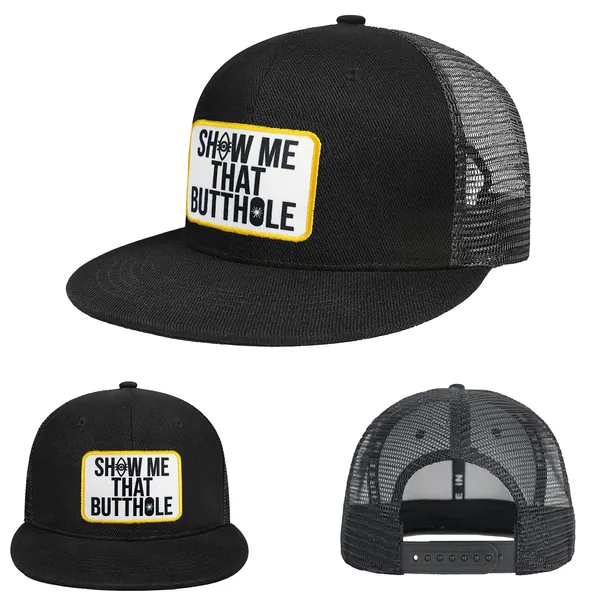 Simocked Funny Words Trucker Hat Funny Gag Gifts Snapback Hat - Gag Gifts for Men Women - Black-1