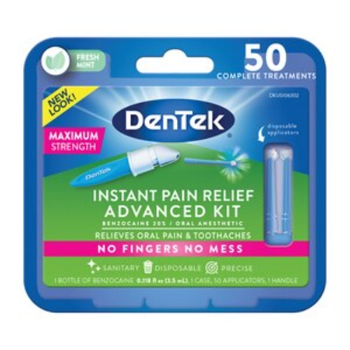 DenTek Instant Oral Pain Relief Advanced Kit, Benzocaine 20% Maximum Strength