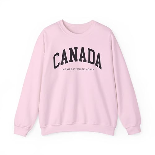 CUSTOMI Canada Adult Unisex Crewneck Sweatshirt - 3X-Large - Light Pink