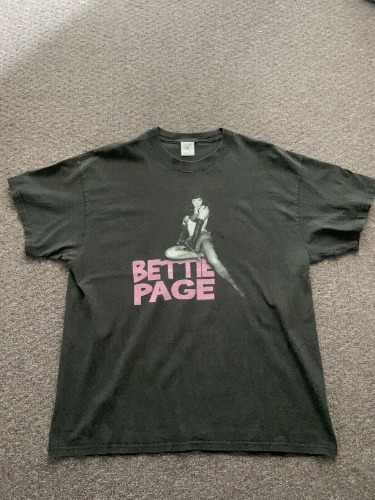 RARE Vintage Bettie Page Shirt Delta XL 2001 Pinup BDSM Bondage Showgirl Goth