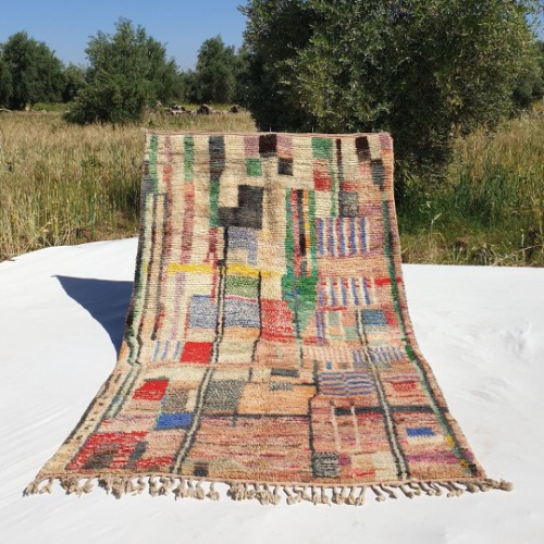 Binta - Pink Vintage Moroccan Rug 5x8 | Berber Colorful Antique Carpet | 8'9x5'4 Ft | 2,72x1,65 m | Default Title