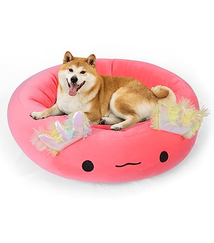 Axolotl Pet Bed, Dog Bed Plush Cat Mat Fluffy Comfy Padded Sleeping Dog Cot for Medium Small Dogs Puppy Kitty - Axolotl