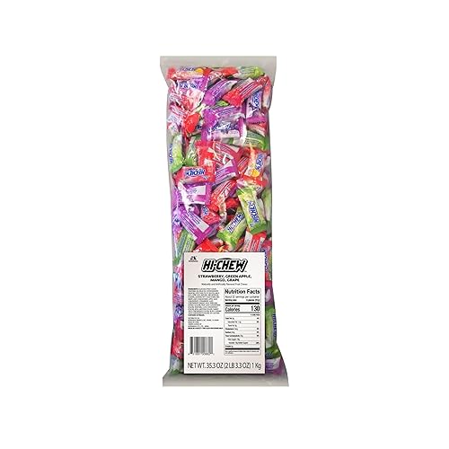 HI-CHEW Assorted Bulk Bag, 2.2lb | 185+ Pieces Individually Wrapped | Green Apple Strawberry Mango Grape | Soft & Chewy Taffy Candy | Made with Immensely Juicy Fruit Flavors - Assorted Bulk - 1 Bulk Bag