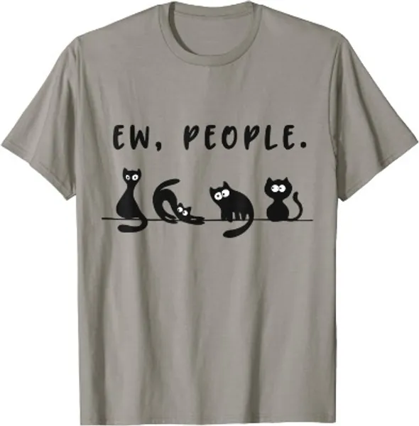 black cat shirt funny womens ew people meowy cat lovers T-Shirt