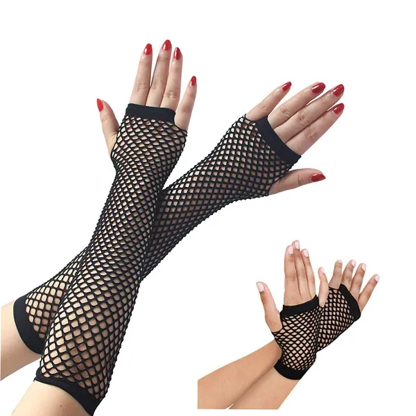 13 Styles 80s Fishnet Gloves for Women and Girls in Theme Party Costume Accessories