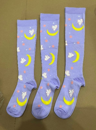 Moon Bunny Compression Socks - S/M