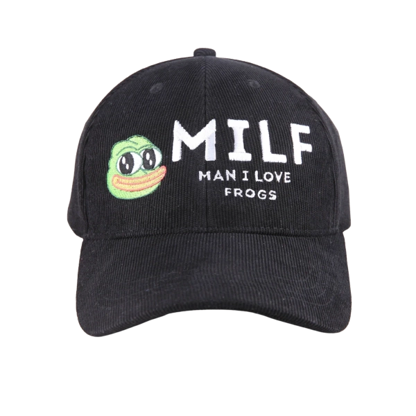 MILF Corduroy Hat - Man I Love Frogs - Black