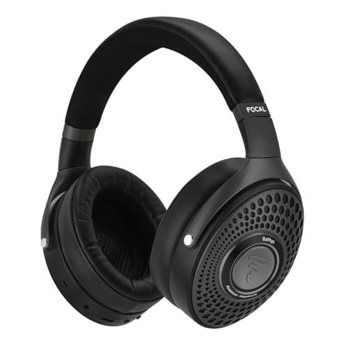 Focal Bathys Over Ear HiFi Bluetooth Wireless Headphones with Active Noise Cancelation (Black Stealth) - Black Stealth - Large