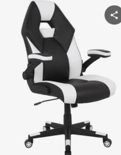 RS Gaming&trade; RGX Faux Leather High-Back Gaming Office Chair, Black/White, BIFMA Compliant