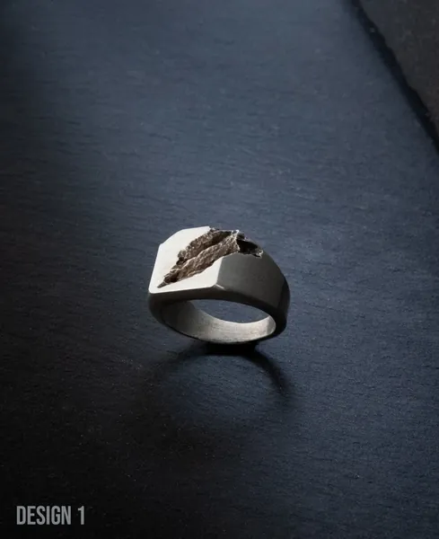 Rift Ring - mens silver ring, mens brutalist ring, biker ring, engagement mens ring, fathers gift, boyfriend gift