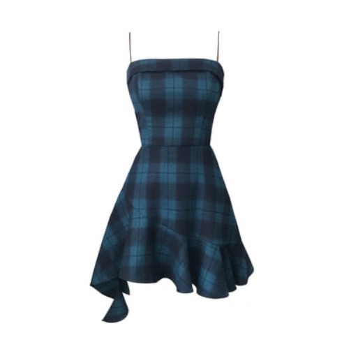 'The Blues' Blue plaid dress - Blue / M