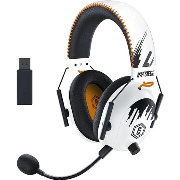 Razer BlackShark V2 Pro Wireless Gaming Headset: THX 7.1 Spatial Surround Sound - 50mm Drivers - Detachable Mic - for PC, PS5, PS4, Switch - Six Siege Special Edition