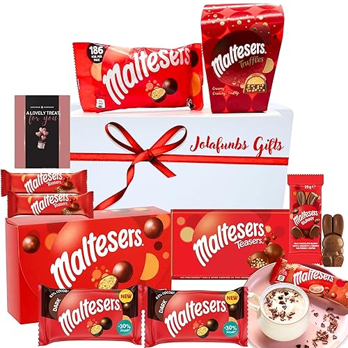 Maltesers Hamper Gifts Luxury Chocolate Selection Box Gift Set-Sweets Gift Box Includes Cards,Maltesers Truffles,Maltesers Teasers,Buttons&More.Perfect For Maltesers Chocolate Lovers