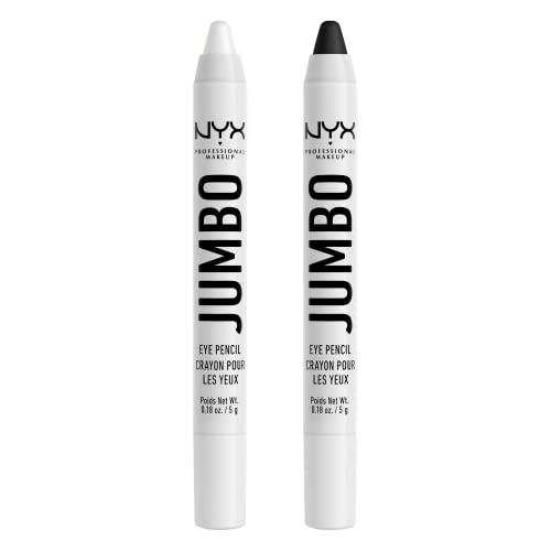 NYX PROFESSIONAL MAKEUP Jumbo Eye Pencil, Eyeshadow & Eyeliner Pencil - Milk & Black Bean (2-Pack) - 0.18 Ounce (Pack of 2) - Pack Of 2 (Milk & Black Bean)