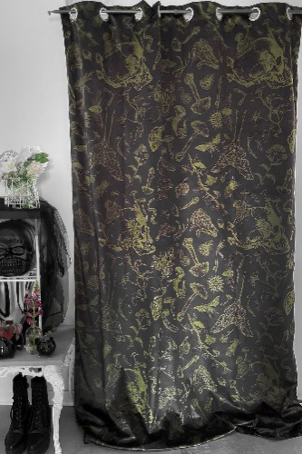 Cottage Core Curtain | One Size / Black / 100% Polyester