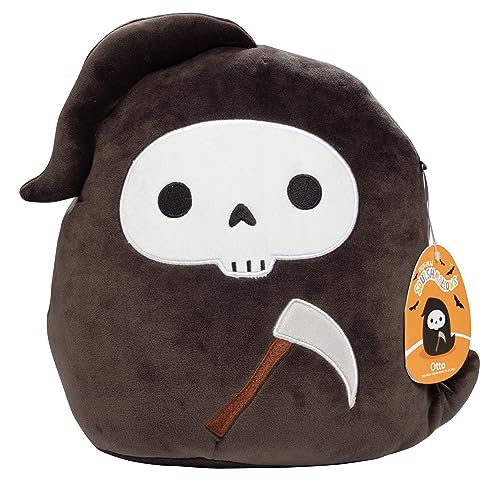 Squishmallows Original 10-Inch Otto The Grim Reaper - Official Jazwares Halloween Plush - Collectible Soft & Squishy Grim Reaper Stuffed Animal Toy - Add to Your Squad - Gift for Kids, Girls & Boys - Black