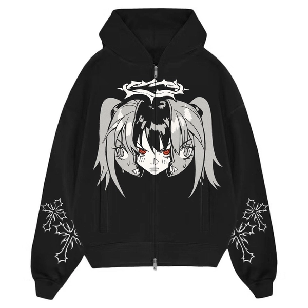Split Head Zip Hoodie