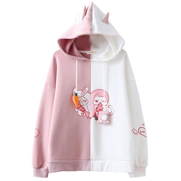 Bunny vs Kitten Hoodie