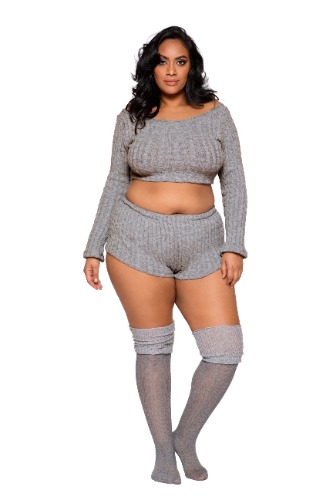 Roma Cozy & Comfy Pajama Short Set Roma Confidential - 3XL/4XL / Grey