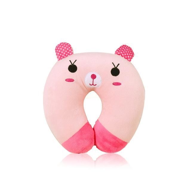 Kawaii Neck Support Pillow - Pink Bear