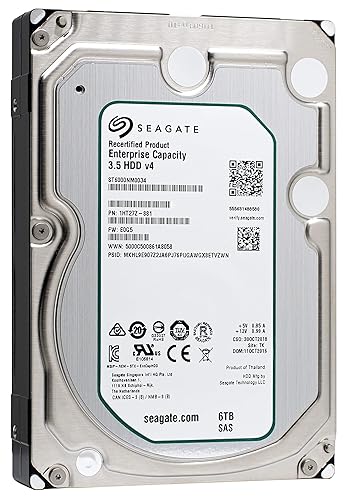 Seagate Enterprise Capacity 3.5 HDD| ST6000NM0034 | 6TB 7.2K RPM SAS 12Gb/s 128MB Cache 3.5' | 512n | Enterprise Hard Disk Drive for Hyperscale Applications (Renewed)