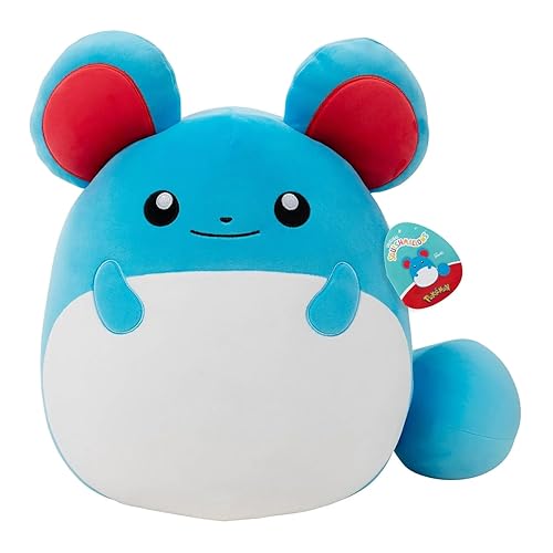 Squishmallows Pokémon x SQPK00065 - Marill 35 cm, offizielles Pokémon, superweich