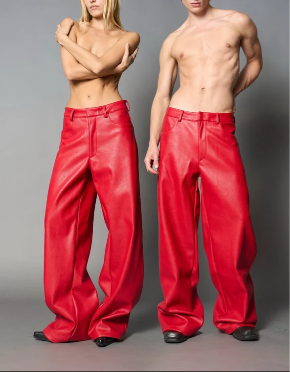 red leather trousers 